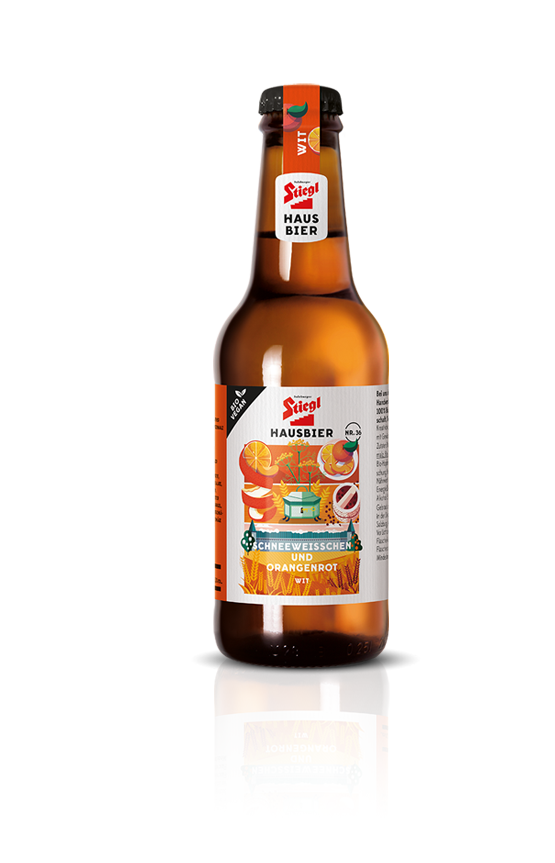 Schneeweisschen und Orangenrot Hausbier