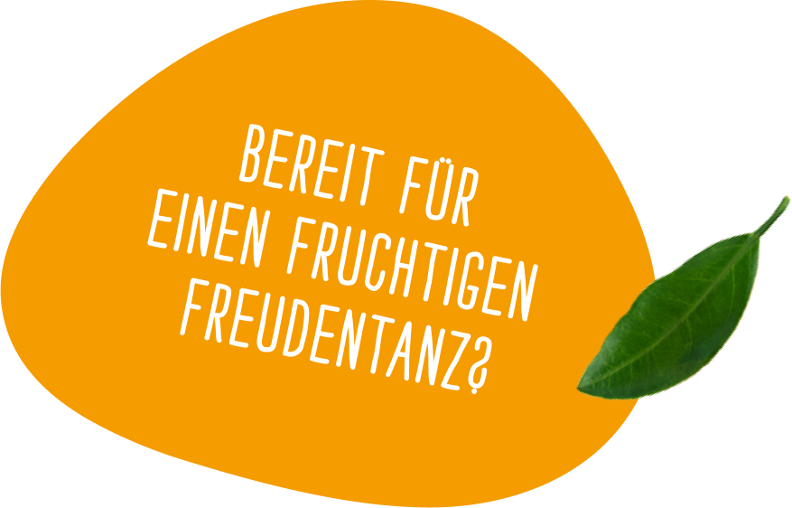 Logo fruchtiger Freudentanz Orangenlimonade von Stieglitz